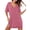 Cherry Red, variant on Nightgown for Women Bamboo Viscose Sleepshirt short sleeve Nightshirt V Neck T shirt Night gown Boyfriend Sleepwear