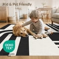 thumbnail image 4 of ODIKA 9'x12' Washable Area Rug Black White Geometric Design Elegant Contrast with Abstract Shapes for Dining Room, Basement, Large Office, Non-Slip Chair-Friendly, 4 of 7