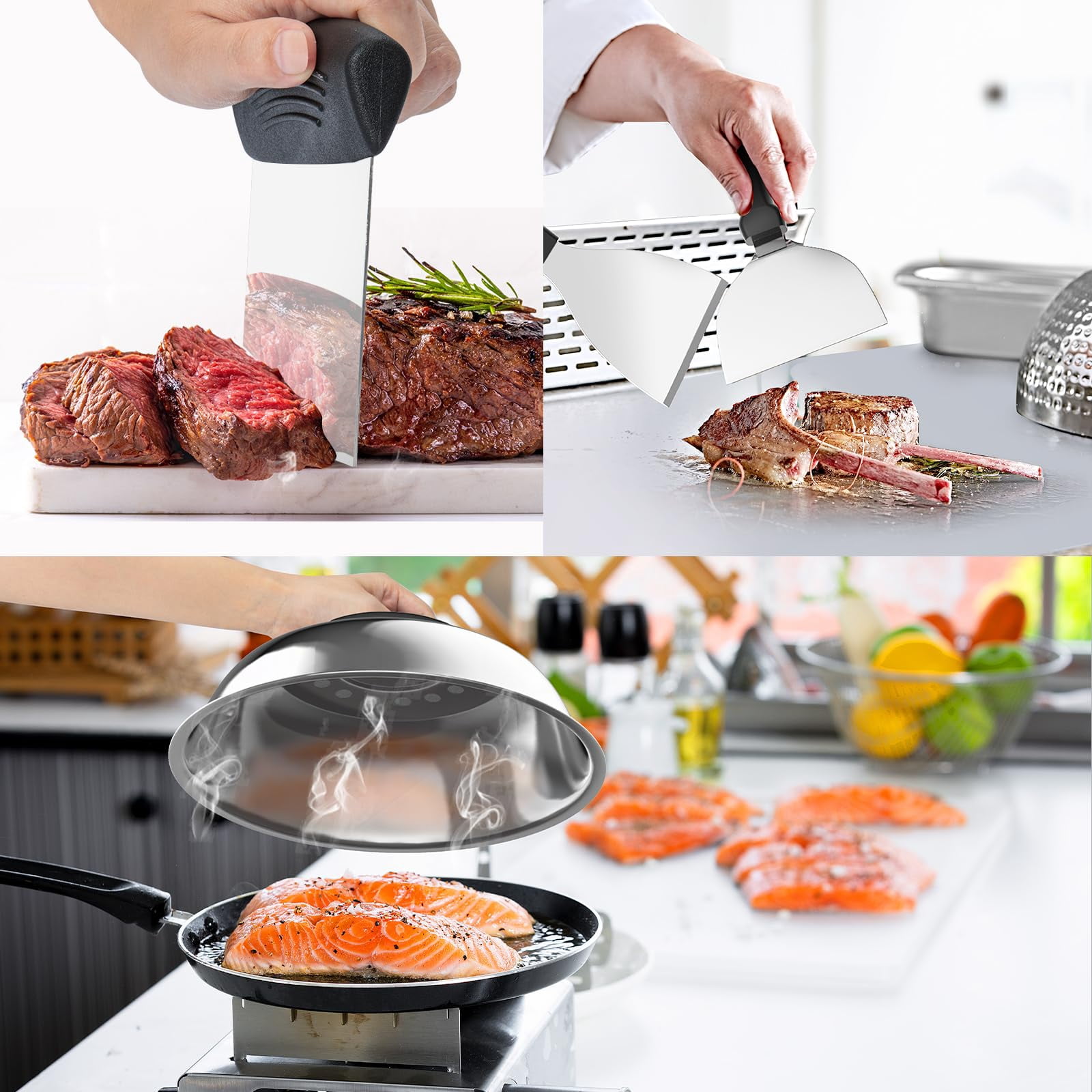 Griddle Accessories Kit  18pcs Grill Spatula Set For Blackstone And Camp Chef Flat Top With Enlarged Spatulas Basting Cover Scraper Outdoor Bbq
