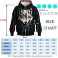 thumbnail image 5 of WHNBCW Funny Wolf Printed Hoodie Animal Graphic Sweatshirt, 5 of 8
