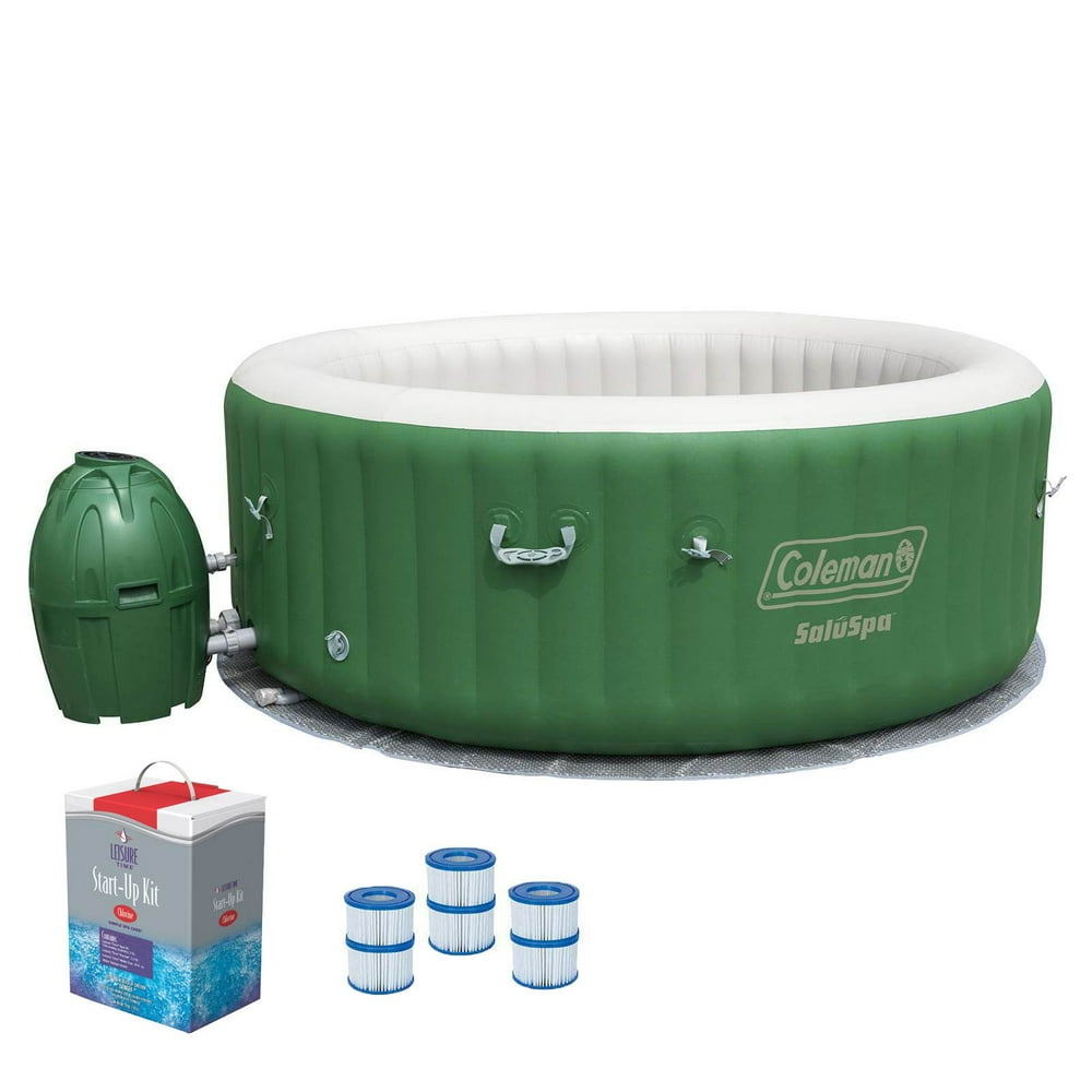 Coleman SaluSpa 6 Person Inflatable Outdoor Spa, Filters, & Chlorine