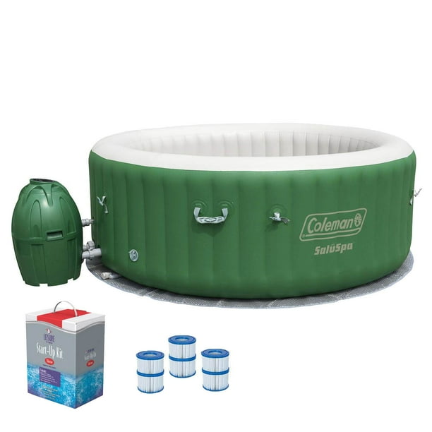 Coleman SaluSpa 6 Person Inflatable Outdoor Spa, Filters, & Chlorine