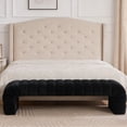thumbnail image 6 of HIUU 70"Black Bench for Bedroom,Bed Benches for Foot of Bed with Streamline Design,Fabric Ottoman Bench with Soft Teddy Fabric,Modern Bedroom Benches for Living Room and Bedroom, Entryway, 6 of 9