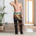 thumbnail image 2 of Mens Pajama Pants, Artistic Flower Butterfly Skull Soft Sleep & Lounge Pants for Men, Cuteness Casual PJ Bottoms Pants with Pockets, 2 of 7