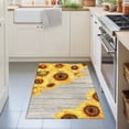 thumbnail image 3 of 2x3 Ft Entryway Area Rug, Retro Country Floral Kitchen Rug Runner Washable Floor Mat, Summer Yellow Sunflowers Wooden Beige Non Slip Indoor Door Mat Throw Carpet for Bathroom Living Room Bedroom, 3 of 8