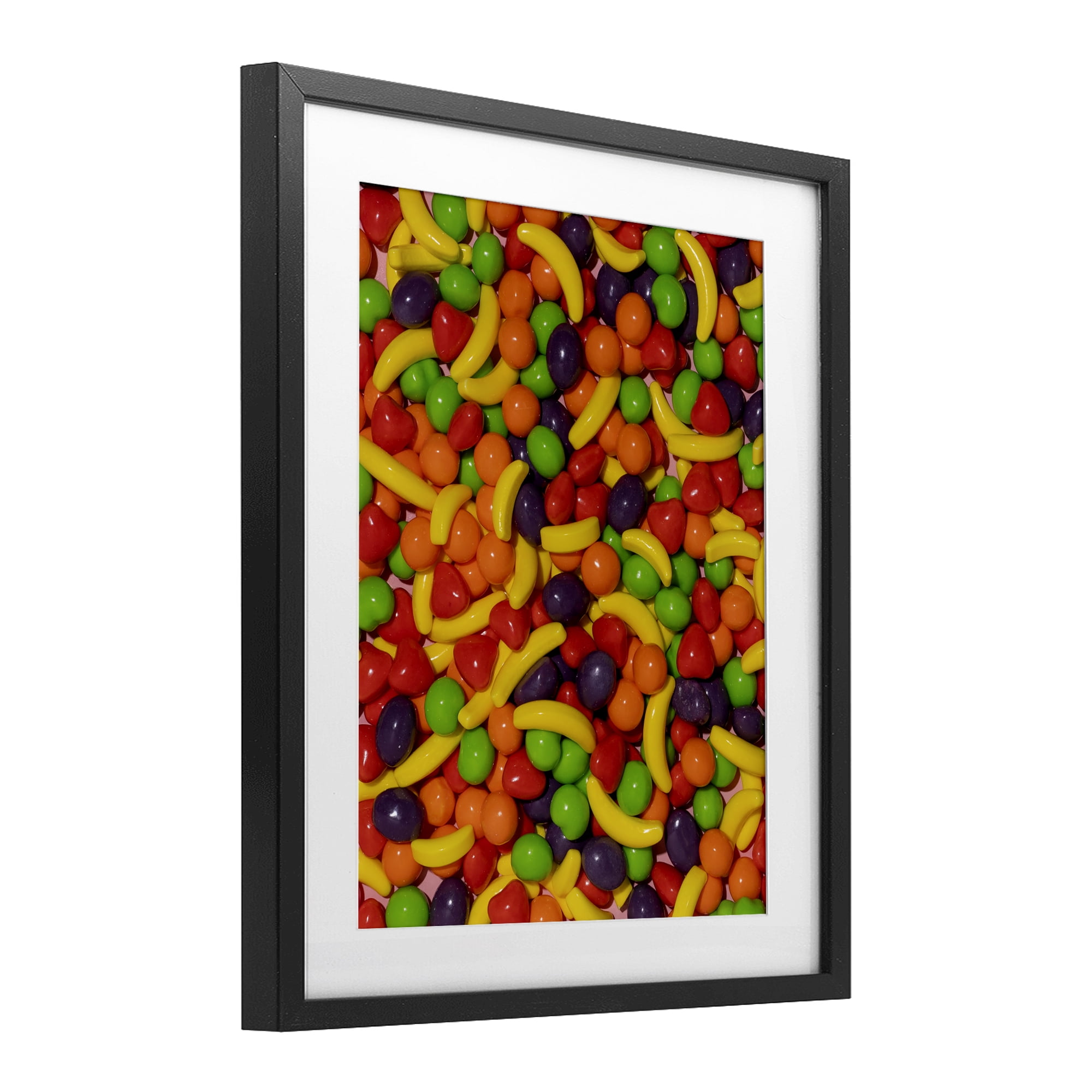 Stupell Industries Retro Assorted Fruit Candy Black Framed Print Under Glass, design by LISH Creative