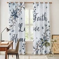 thumbnail image 3 of Texas Star Country Kitchen Curtains Window Panels, Blue Farmhouse Branches Insulated Window Treatment Curtain, Grommet Curtains for Bedroom/Living Room/Bathroom, 2 Piece 42"Wx84"L, 3 of 8