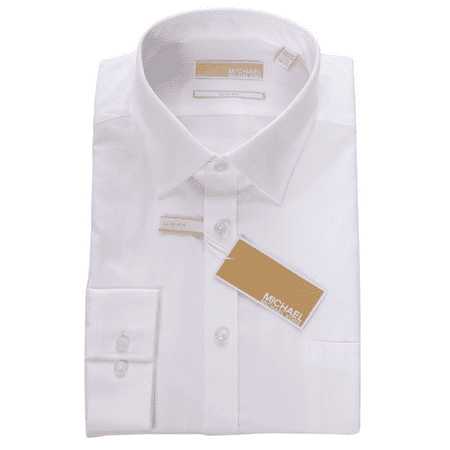 Michael Kors Men`s Slim Fit  Button Down Cotton Dress Shirt - (Best Mens Dress Shirts Under 100)