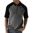 thumbnail image 1 of Camisa de Manga Larga Al Aire Libre de la Capa Base de Manga Corta Casual Mangas Raglan Color Bloqueado, de Pie Cuello Superior, 1 of 6