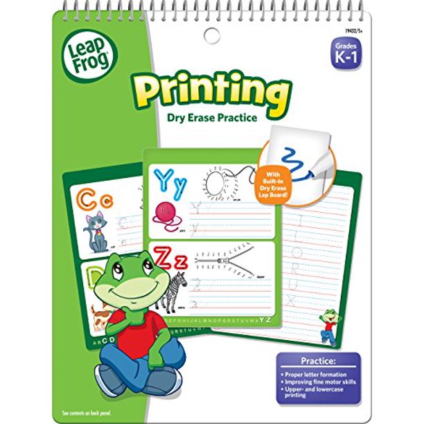 LeapFrog Printing Dry Erase Practice Workbook for Grades K1 with 16