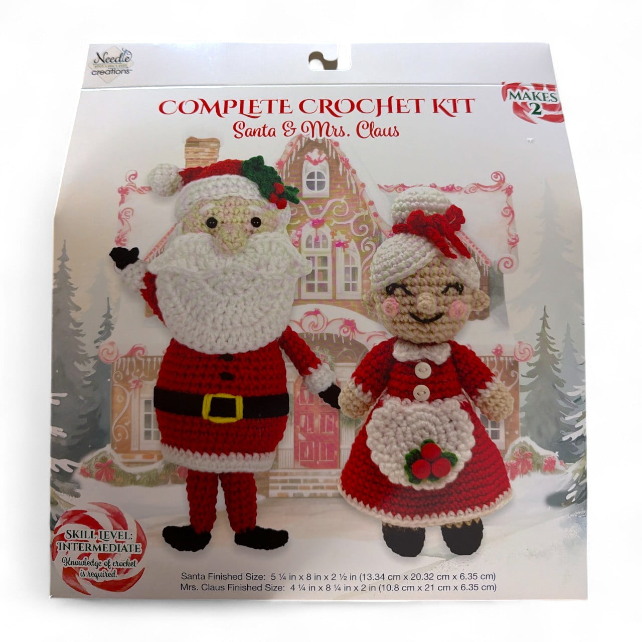 Santa & Mrs. Claus Complete Crochet Kit, Holiday DIY Craft Set