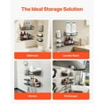 thumbnail image 3 of KFFKFF 5-Pack Adhesive Shower Caddy Set, Bathroom and Kitchen Storage Shelves with Soap and Toothbrush Holder, No-Drill Installation, Supports Up to 40 lbs, 3 of 9