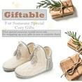 thumbnail image 3 of cosyone1997 Women's Bootie Slippers, Cozy Warm House Shoes with Memory Foam Indoor Outdoor Non-Slip Soles, Winter Fuzzy Bedroom Ankle Boots, Unique Christmas Gifts Ivory Adult Size 9-10, 3 of 7