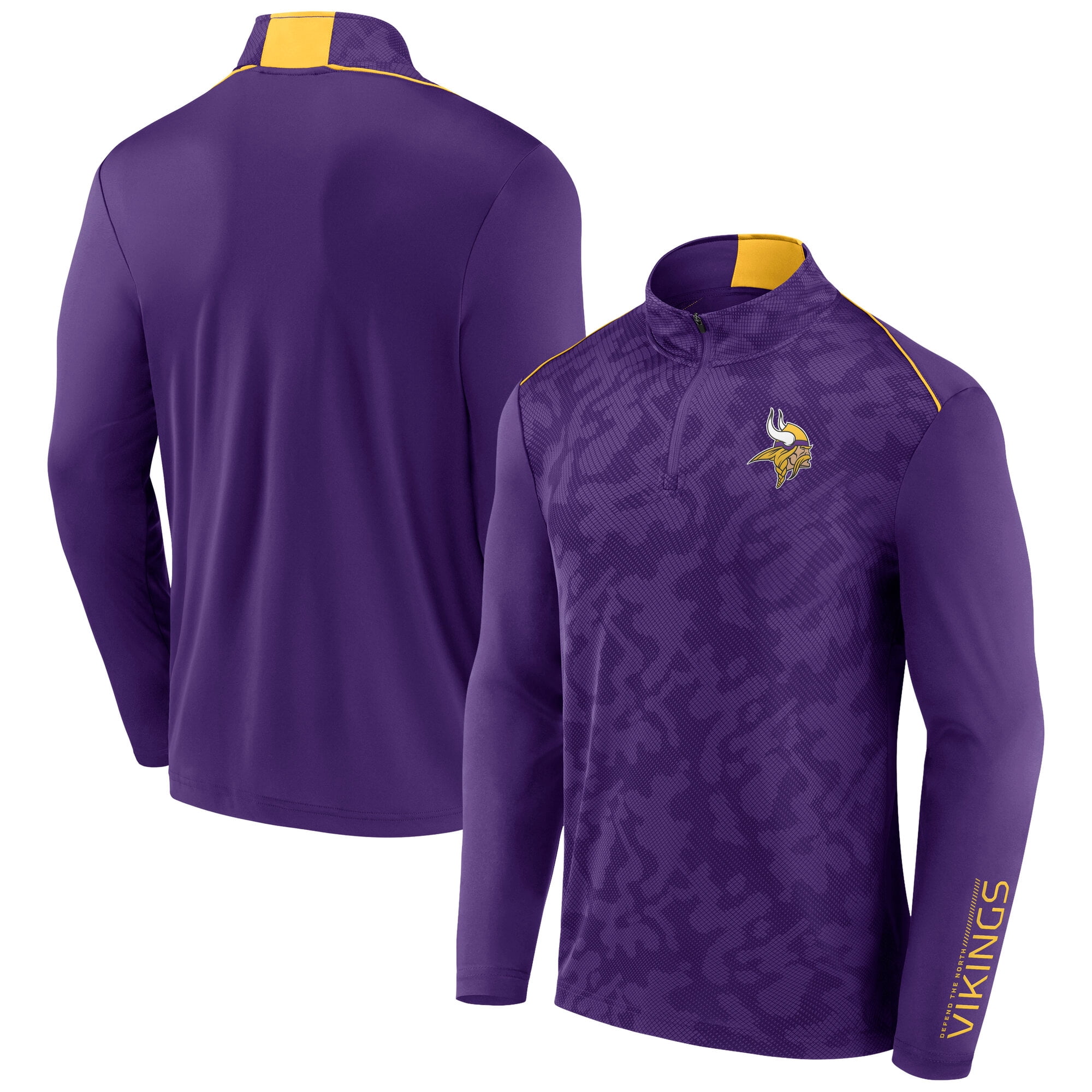 Men's Fanatics Purple Minnesota Vikings Jacquard Quarter-Zip Pullover Top