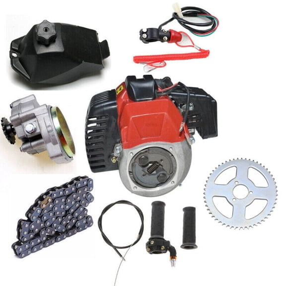 49cc 50cc 2 Stroke Engine Motor with Fuel Tank Pull Start for Mini Dirt ...