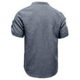 thumbnail image 5 of Mens Linen Shirts Casual Lightweight Short Sleeve T-Shirt Summer Beach Yoga Hippie Tops, 5 of 5