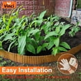 thumbnail image 5 of Vinci Garden Landscape Edging Border, 4 Inch x 10 FT Corrugated Sturdy Metal Easy Installation Safe Hemmed Lawn Garden Border Edges for DIY Flower Beds, Pathways and Patio Design (Rusted), 5 of 8