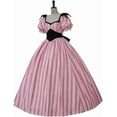 thumbnail image 3 of Pink and White Striped Victorian Rococo Dress Marie Antoinette Ball Gown Plus Size for Women, 3 of 6