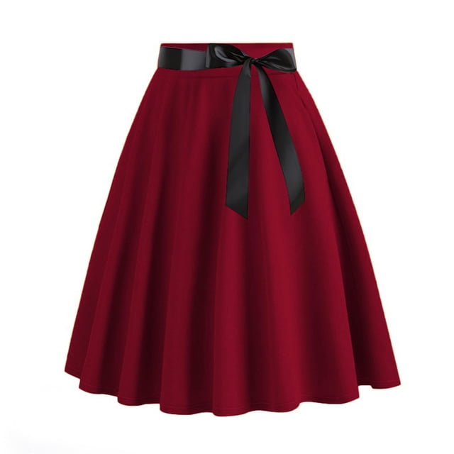 Liquidation à 50 % de Rabais! Robes pour Femmes, Nouvelle Mode pour Femmes Jupe Mi-Longue au Style Élégant et Jupe Mi-Longue Longueur Cheville, Bourgogne, TG