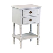 Elizabeth Light Grey Bayur Wood 2-Drawer Nightstand
