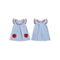 thumbnail image 2 of BemeyourBBs Baby Girl Summer Dress Fly Sleeve Round Neck Apple Embroidery Dress, 2 of 9