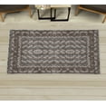 thumbnail image 1 of Bohemian Decorative Rug, Ethnic Retro Inspired Oval Ikat Like Ornaments Symmetric Look Print, Quality Carpet for Bedroom Dorm and Living Room, 6 Sizes, Cocoa Umber, by Ambesonne, 1 of 1