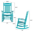 Oversized Rocking Chair Outdoor Set of 2, High Back Porch Rockers Chair