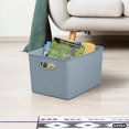 thumbnail image 4 of Superio Plastic Storage Bin with Lid, Stone Blue, 22 Liter Large Ribbed Basket with Lid for Organizing Closet, Shelves, Plastic Storage Bin, 4 of 7