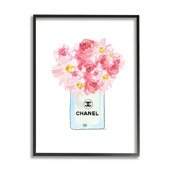 Stupell Industries Mixed Pink Flower Bouquet Luxury Fashion Motif Graphic Art Black Framed Art Print Wall Art, Design by Amelia Noyes