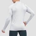 thumbnail image 4 of BELTNOV Men's 1/4 Zip Mock Neck Athletic Compression Long Sleeve Shirt Quick-Dry Stretch Workout Base Layer Moisture Wicking Undershirt for Gym Running White, 4 of 4