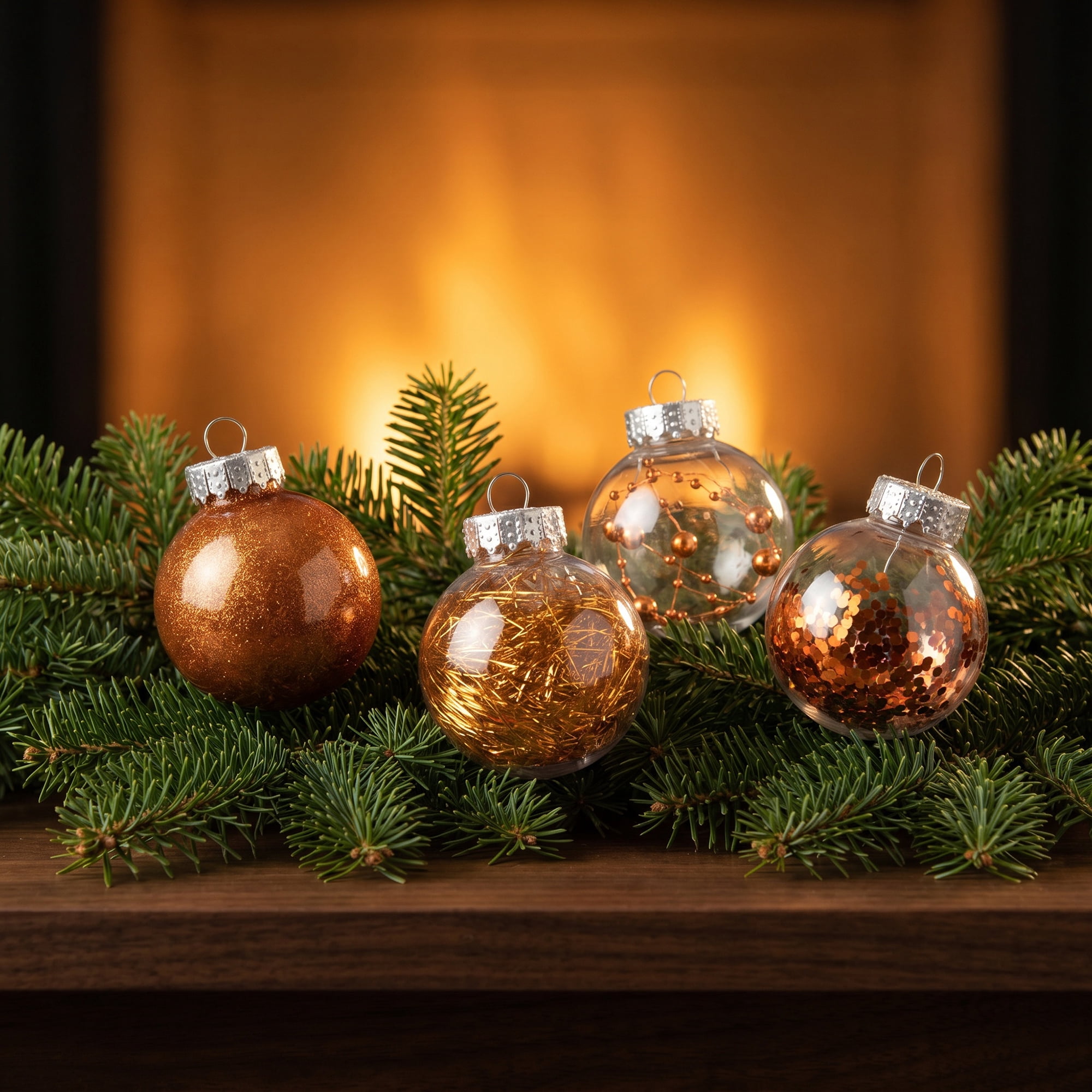 Unique Bargains Christmas Tree Ornaments - 24 Pack Baubles Shatterproof Balls Bronze 2.4"