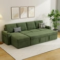 thumbnail image 3 of Akaber Sofa Bed, 103" L-Shaped Sectional Sleeper Sofa with Storage Chaise, Pull Out Couch, Cup Holders, Side Pockets, 3 of 8