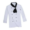 thumbnail image 2 of kusrkot Long Sleeve Chef Jackets ,Baking Cook Wear, Unisex with Scarf ,uniform ,Chef White Sleeve M, 2 of 9