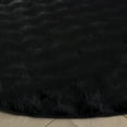 thumbnail image 4 of Safavieh Faux Rabbit Bubble Selina Solid Machine Washable Area Rug, Black, 6' x 6' Round, 4 of 11