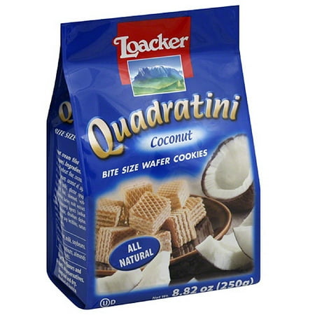 - Loacker Quadratini Coconut Bite Size Wafer Cookies, 8.82 oz, (Pack of 8)