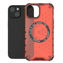 For Magnetic iPhone 13 Case, Honeycomb Structure [Compatible with MagSafe] Slim Fit Translucent Matte Design Shockproof Drop Protective Bumper Women Girls Men Boy iPhone 13,Red