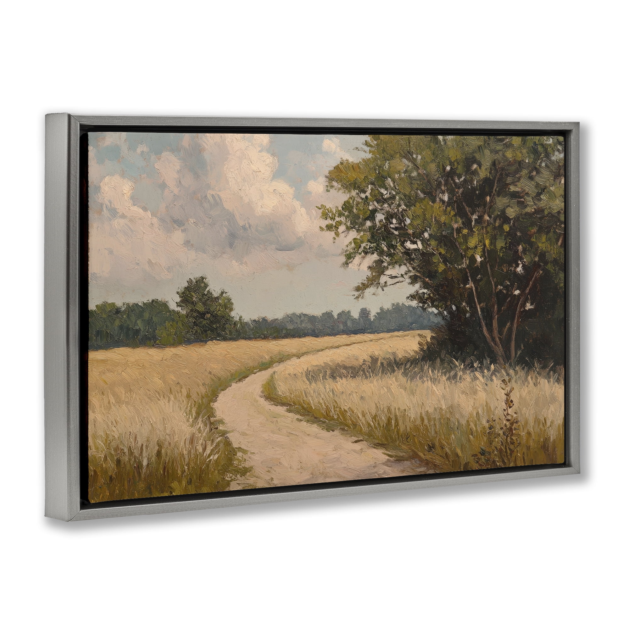 Stupell Industries Peaceful Thinking Path Gray Framed Floater Canvas Wall Art, design by Petal Prints Design