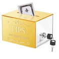 thumbnail image 1 of Acrylic Tips Jar Donation Tip Bucket Collection Money Storage Container Suggestion Box Raffle Cash Box, 1 of 6