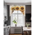 thumbnail image 4 of Leopard Sunflowers Kitchen Swag Valances for Windows, Vintage Glass Bottle Bow Swag Valances Curtains for Living Room, Rod Pocket Window Treatments for Bathroom, Bedroom, Cafe, 56"x36", 4 of 6
