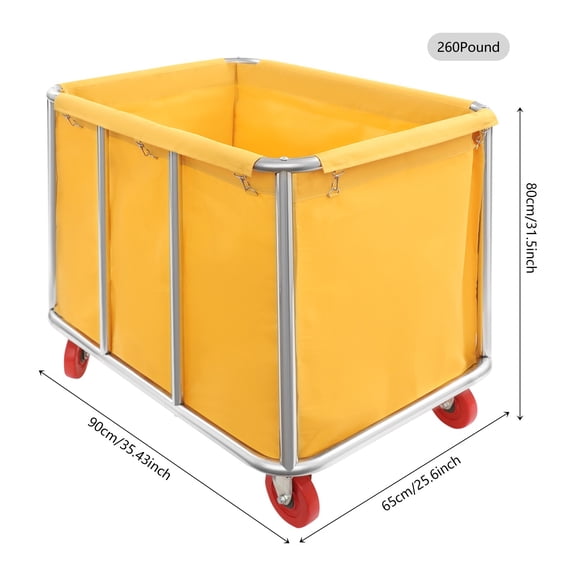 Yellow Commercial Laundry Cart W/wheels Laundry Cart for Home Hotel Flexible