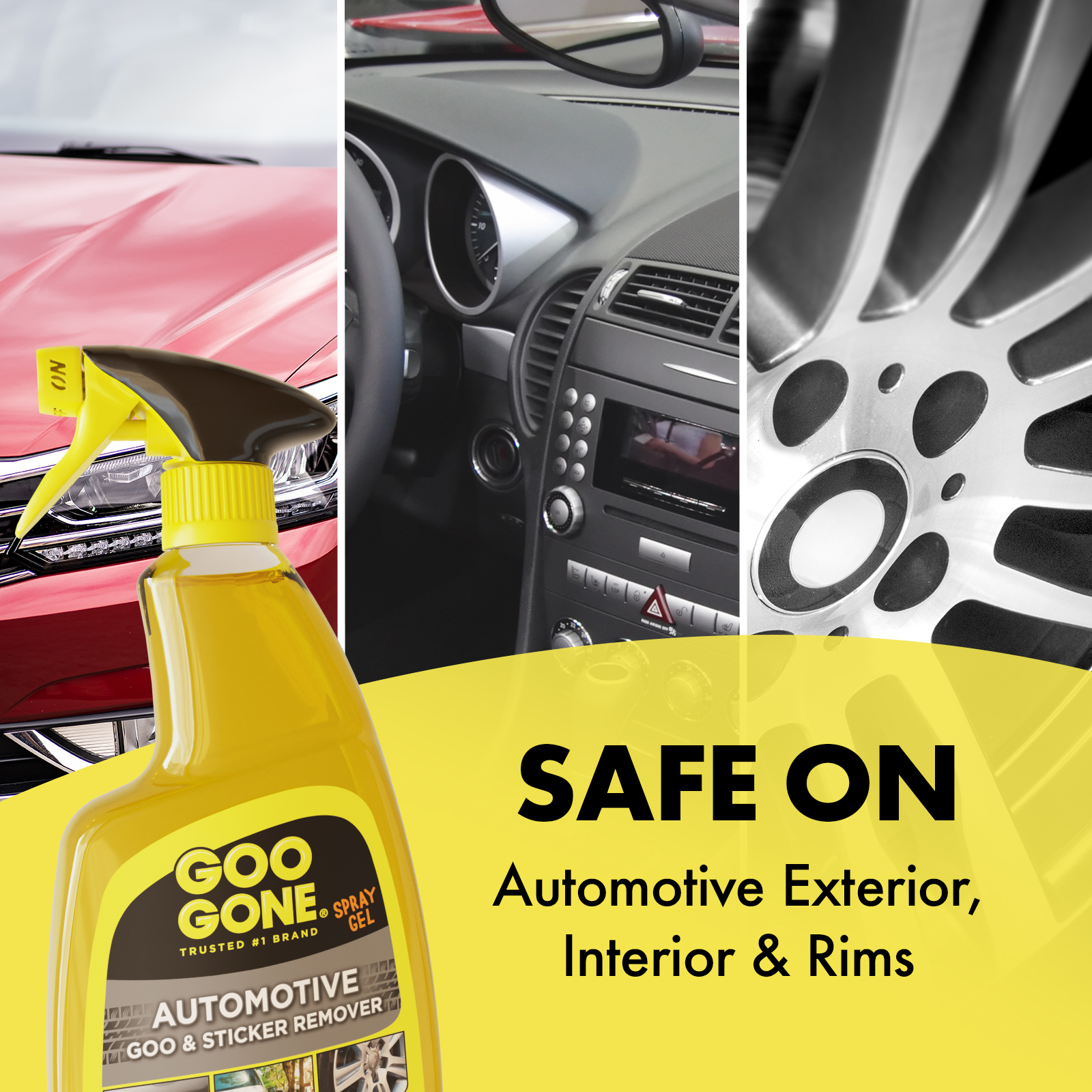 Goo Gone Automotive Adhesive Spray Gel Cleaner for Tires, Rims, Stickers, Bugs, Tar & Sap - 24 oz - image 3 of 8