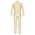 thumbnail image 6 of Aiihoo Girls Gymnastics Leotards Full Body Unitards Long Sleeve Bodysuit Ice Skating Unitard Ballet Dance Dancewear Beige 9-10, 6 of 7