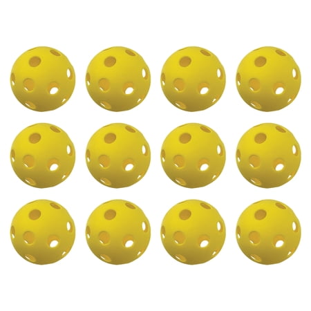 Champion Sports 12 Hollow Plastic Softballs Athletic Softball Equipment Regulation Size Balls Fun for All Ages Lightweight/Durable pack of 12