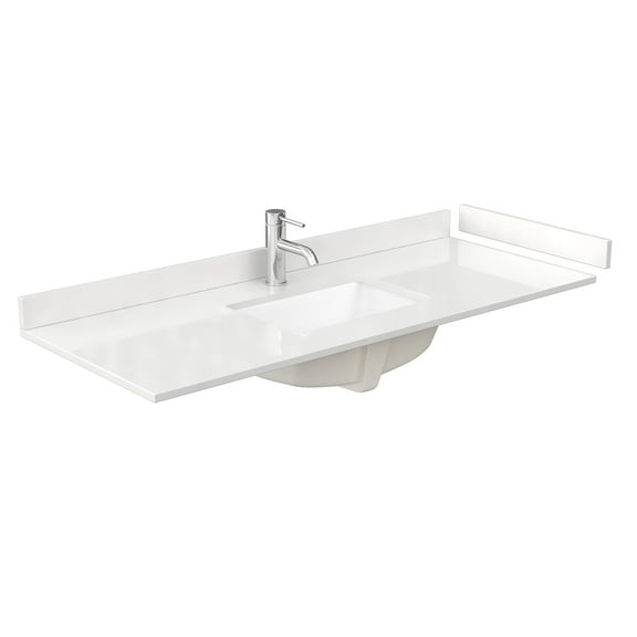 Wyndham Collection Wcfqc154stopuns-Q 54" Quartz Vanity Top - White