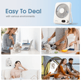thumbnail image 6 of Desk Fan Portable Fan Rechargeable 2000mAh Personal Fan, Silent Small Table Fan Travel Fan for Sleeping with Display & 100-Speed, Desktop Fan for Bedroom Office Camping-White, 6 of 11