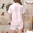 thumbnail image 4 of JAJAHO Girls Pajamas Merry Christmas Holiday Satin Sleepwear Short Sleeve 2 Piece Set Sizes 2-13Y, 4 of 6