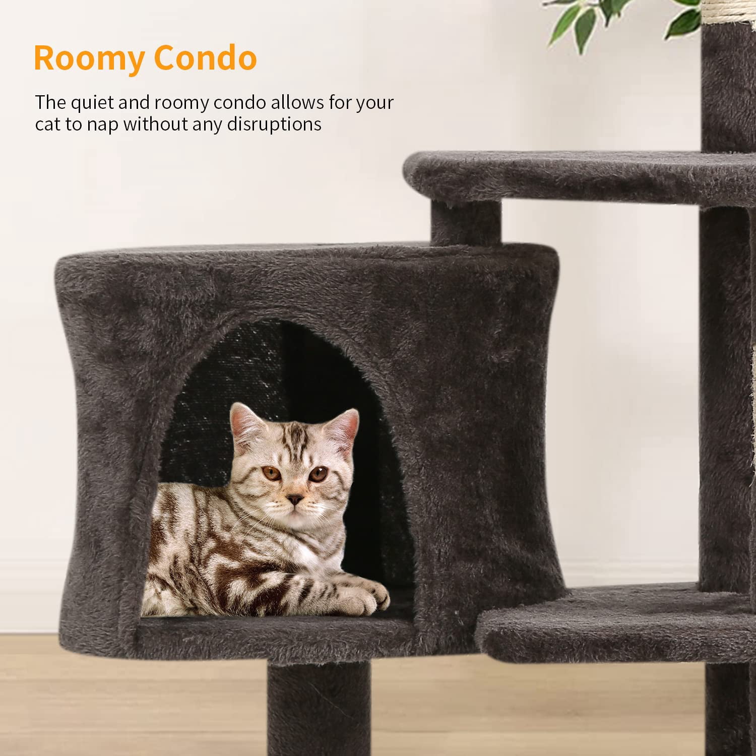 YRLLENSDAN 36 inch Cat Tree Tower for Indoor Cats, Small Cat Tower with Scratching Post, Cat Climbing Tower with Sturdy Cat Condo, Kitten Tree, Dark Gray