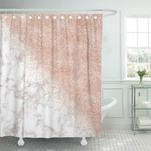 Suttom Pink Blush Elegant Faux Rose, Blush Pink Rose Gold Shower Curtain