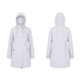 thumbnail image 4 of Ghalytn Women's Mid Length Hooded Rain Jacket with Adjustable Cuffs, Drawstring Waist Zip Up Windproof Coat Side Pockets, 4 of 9