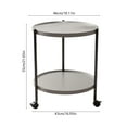 thumbnail image 3 of 2 Tier Side Table Folding Round End Table Small Nightstand With Two Removable Tray For Bedroom Living Room Bedside Small Spaces Tall Nightstand End Table, 3 of 6